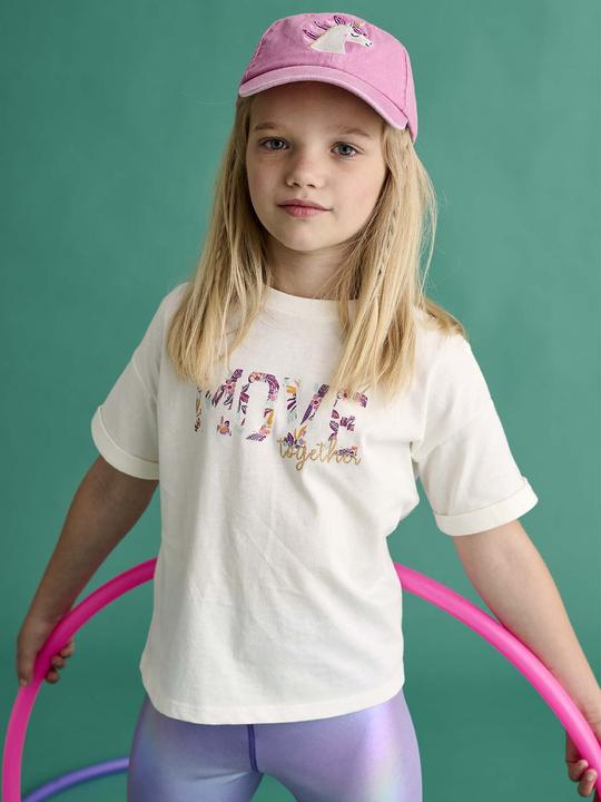 Produktbild Vertbaudet Mädchen Sport-Set: T-Shirt & Radlerhose mit Glanzeffekt (116)