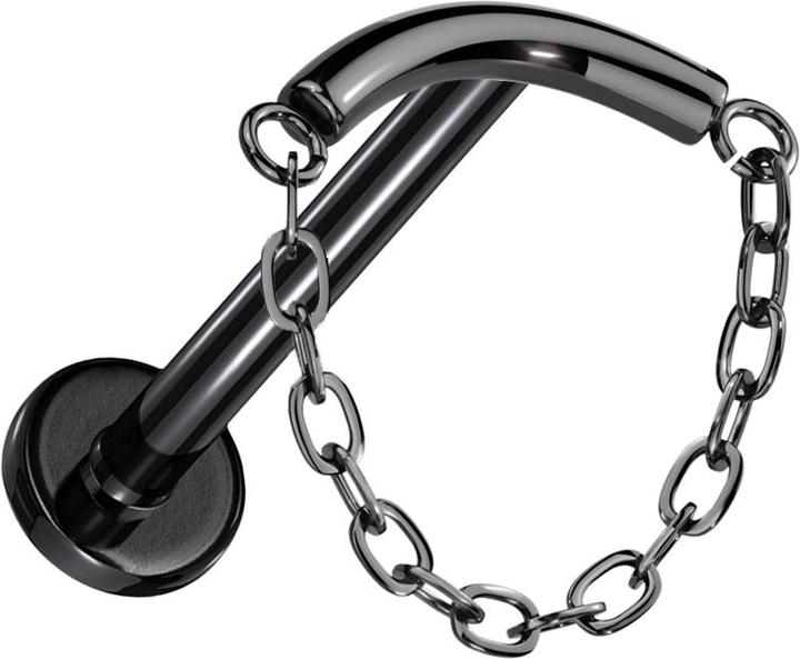 Produktbild Star Piercing Micro Labret Innengewinde schwarz stange schwarz Anhänger Kette (ohne Messing, Titan G23)