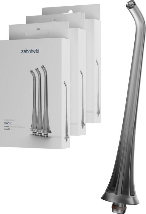 Actual product image Zahnheld Replacement nozzles Basic 9x Black (Oral irrigator attachments)