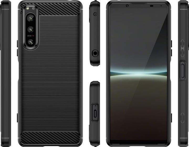 Actual product image Screenguard Sony Xperia 5 IV Cover Carbon Brushed Soft TPU (Sony Xperia 5 IV)