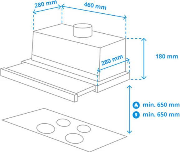 Produktbild Samsung NK24M1030IS Dunstabzugshaube Halb eingebaut (Pullout) Edelstahl ³/h C (Huttenlüfter)