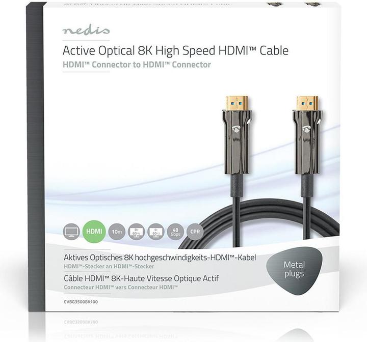 Image du produit Nedis Câble HDMI High Speed avec Ethernet| HDMI mâle|| 8Ka60Hz| - Câble - Numérique/D (10 m, HDMI)
