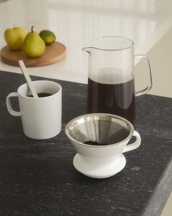 Actual product image Alessi Slow Coffee from coffee grinder carafe filter holder and filter