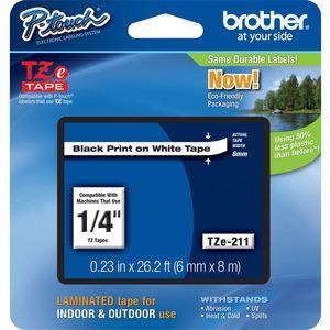 Produktbild Brother TZe-211 (0.60 cm, Schwarz, Weiss)