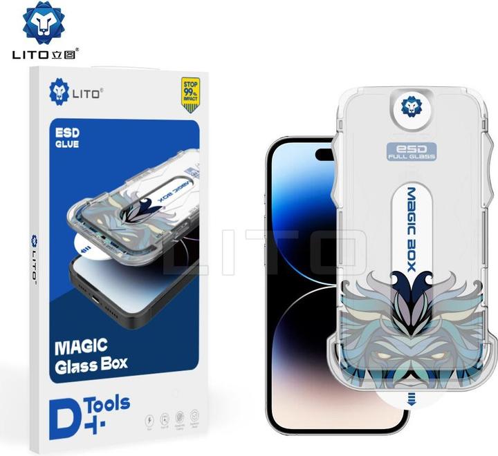Actual product image Lito Armoured glass incl. installation tool (1 Piece, Apple iPhone 15 Pro Max)