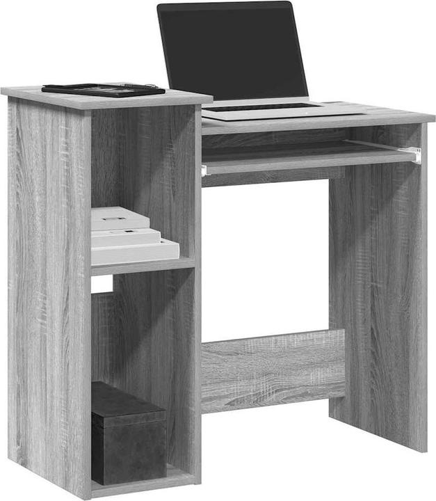 Produktbild VidaXL Schreibtisch mit Regal Grau Sonoma 84x40x78 cm Holzwerkstoff Bürotisch