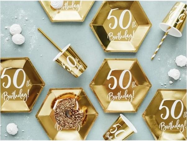 Image du produit Partydeco Assiette 50 ans en or