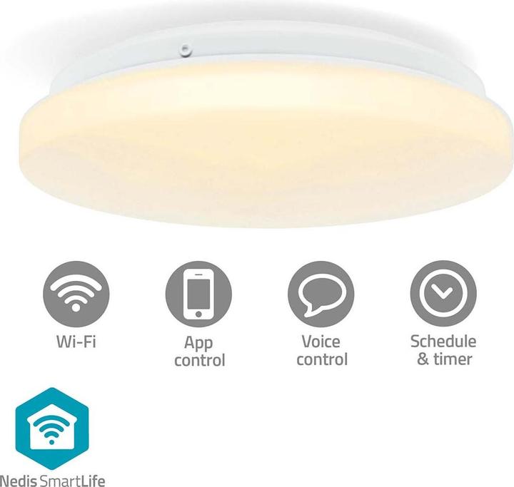 Image du produit Nedis SmartLife Plafonnier Wi-Fi | RGB / Blanc chaud à froid | Rond | Diamètre : 260 mm | 1820 (1820 lm)
