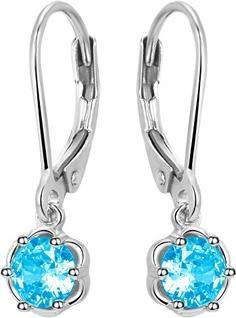 Beneto Flattering silver earrings with blue zirconia AGUC3340-LB