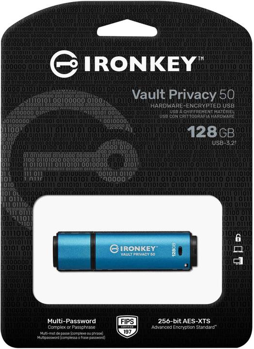 Actual product image Kingston IronKey Vault Privacy 50 (128 GB, USB-A, USB 3.2)