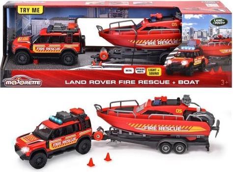Immagine prodotto Simba Majorette - Grand Series Land Rover + Barca Pompieri Luci e Suoni 34 cm