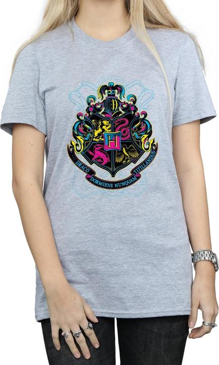 Actual product image Womens/Ladies Hogwarts Crest Cotton Boyfriend T-Shirt (3XL)