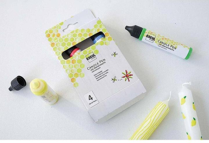Actual product image Kreul Candle Pen Set of 4, Wax Colour (Yellow, Blue, Green, Red, 116 ml)