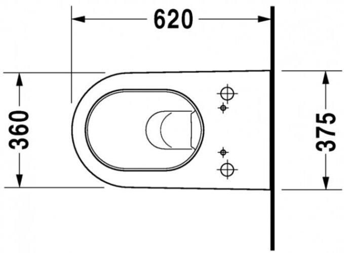 Produktbild Duravit Wand-WC STARCK 2 tief, 375x620mm, SensoWash weiss
