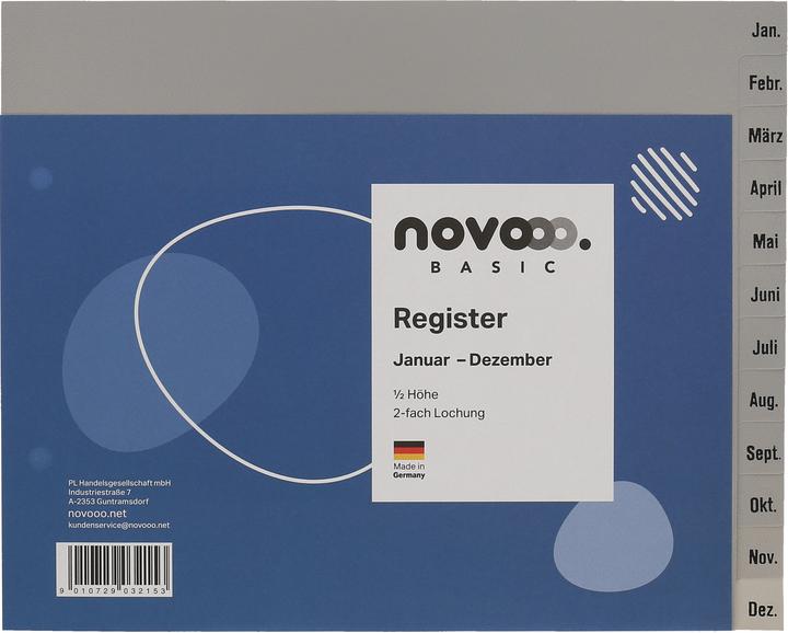 Novooo Register PP grau 1/2 Höhe