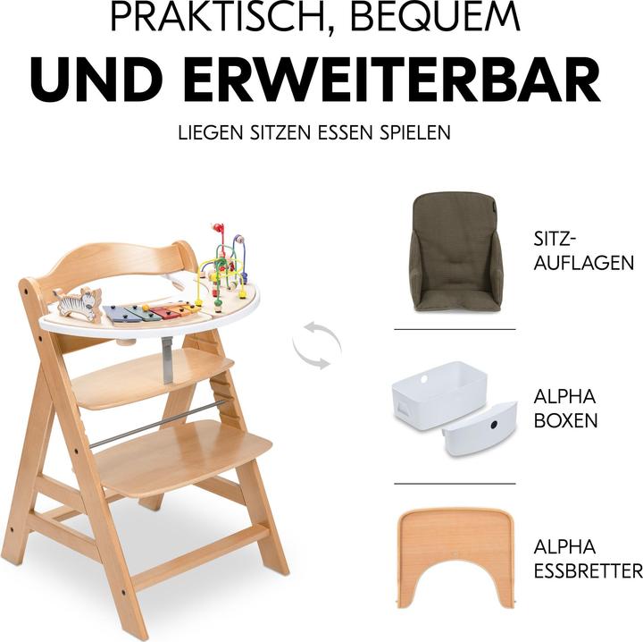 Produktbild Hauck Alpha Newborn Set Pre Nature Grey (Hochstuhl)