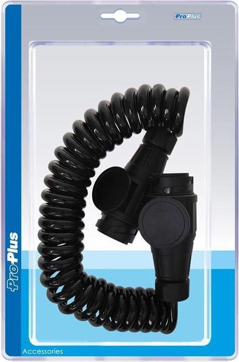 Produktbild ProPlus Spiralkabel mit 2x Stecker 13-polig PVC im Blister (3.50 m)