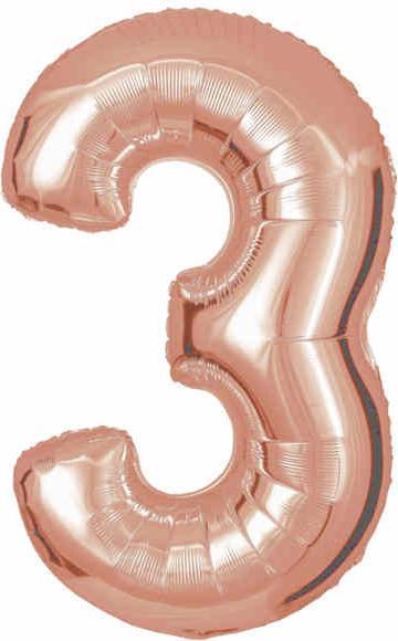 Hermex Foil balloon rose gold number balloon 72cm (1 x)