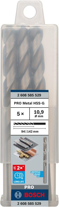 Image du produit Bosch Professional Zubehör Foret hélicoïdal PRO Metal HSS-G, 10,9 x 94 x 142 mm (10,9 mm)