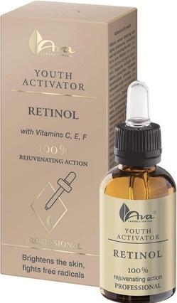 Ava Cosmetics AKTYWATOR MŁODOŚCI RETINOL z witaminami C, E, F 100% działania odmładzającego Rozjaśnia cerę (30 ml)