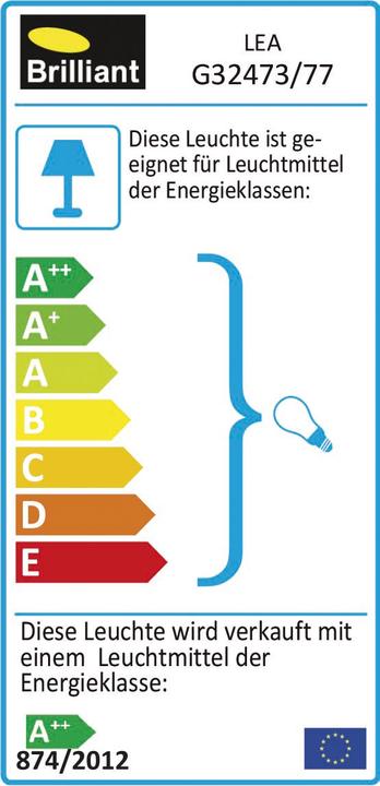Energy Label Brilliant Lea (E14, 450 lm)