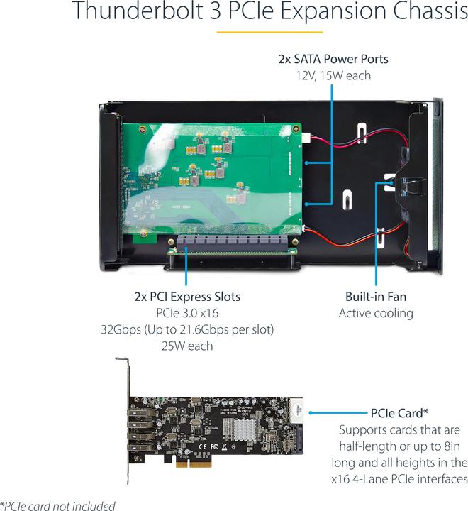 Immagine prodotto StarTech 2TBT3-PCIE-ENCLOSURE (Thunderbolt, 2 Porti)