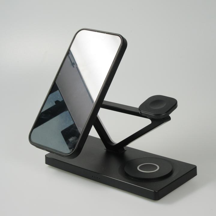 Actual product image PhoneLook Station de charge magnétique 5 en 1 Chargement sans fil 15W avec MagSafe Contrôle tactile Veilleuse (15 W)