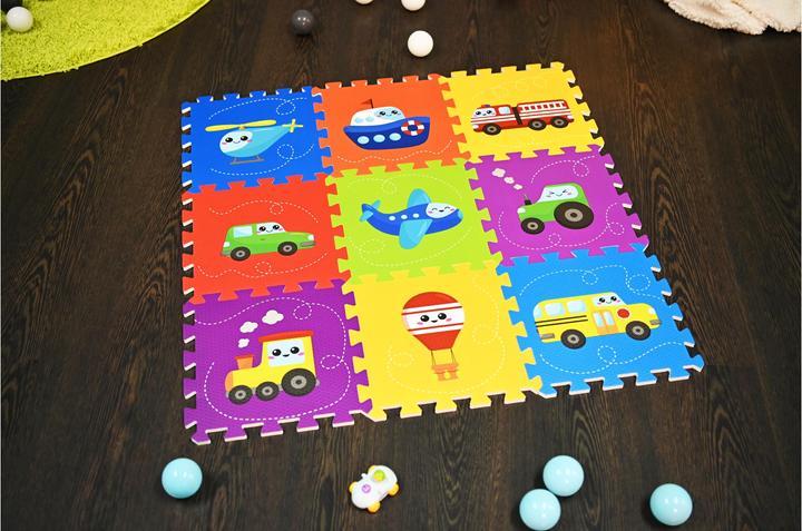 Actual product image Knorrtoys Puzzle mat - "Vehicles"/9 pieces/30 cm (86 x 86 cm)