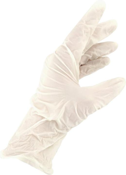 Produktbild 3A Guantes Examen Latex Handschuhe, puderfrei, 100 Stück, Grösse L, weiss (L)