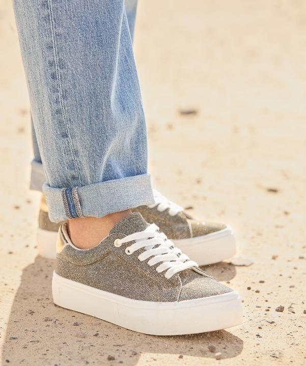 Actual product image Joe Browns Two-Tone Glitter Platform Low-Top Trainers (42)