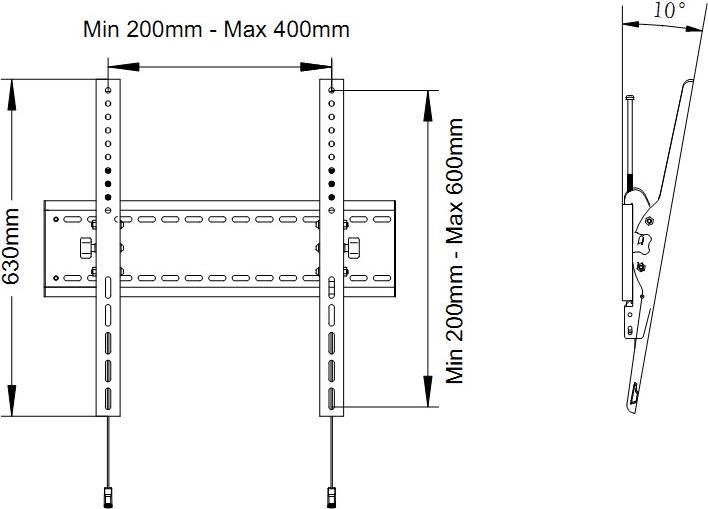 Produktbild Multibrackets M Universal Tilt Wallmount HD MAX 800x600 (Wand, 110", 125 kg)