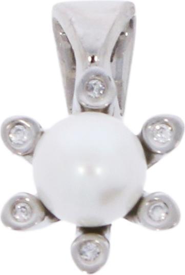 Immagine prodotto Xen Pendente con perla coltivata d'acqua dolce e 6 diamanti da 0,03 ct. TW/si (Acciaio inossidabile)