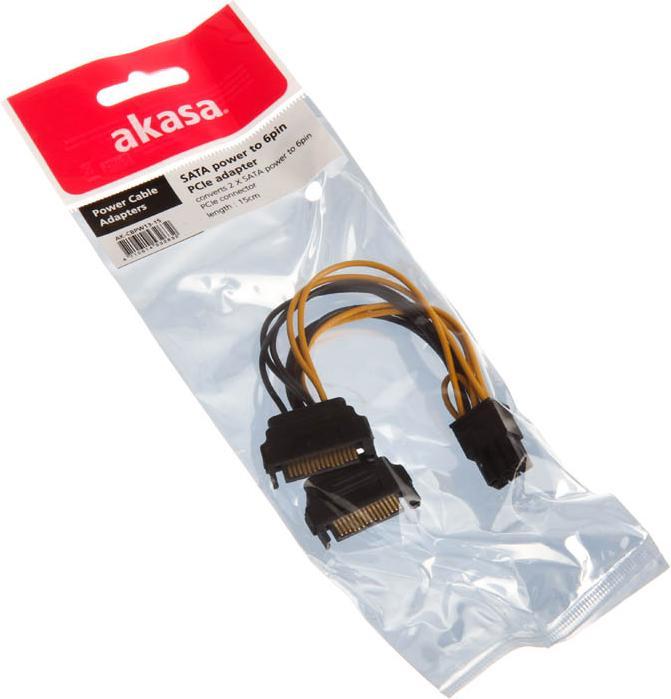 Produktbild Akasa 2x 15-Pin-SATA auf 1x 6-Pin-PCIe Adapter