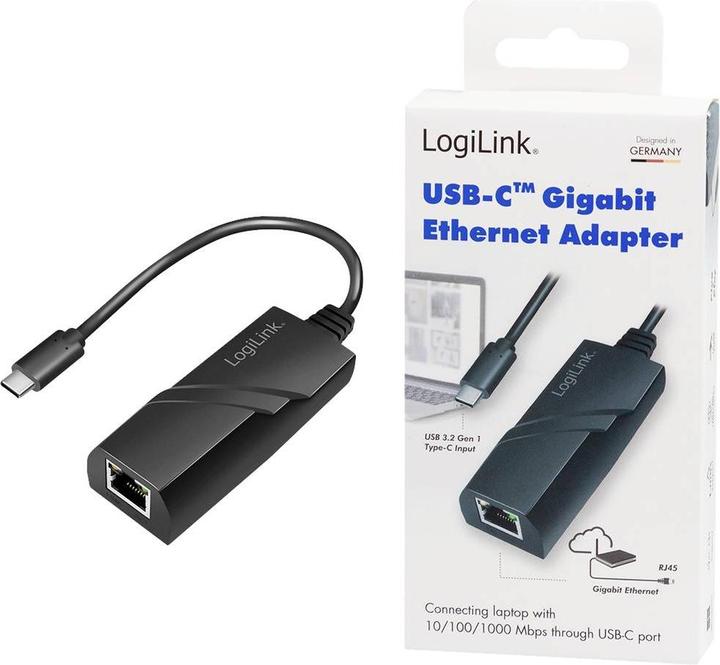 Produktbild LogiLink USB 3.2 Gen 1, USB-C auf Gigabit Adapter (USB-C)