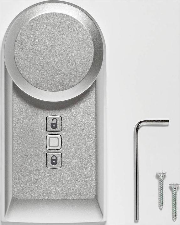 Actual product image Homematic IP Smart Home door lock actuator (HmIP-DLD-S) (silver) (Key, Smartphone)