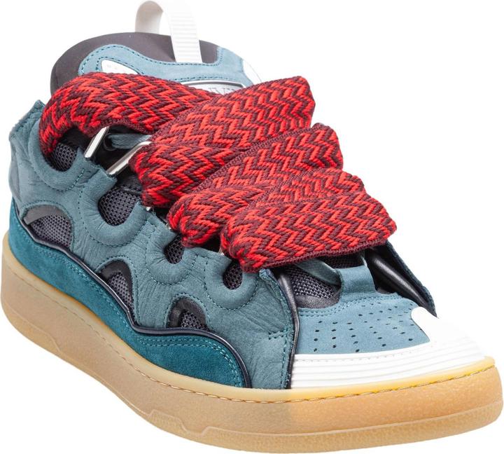 Produktbild Lanvin curb sneakers in suede and fabric color blue and red (40)