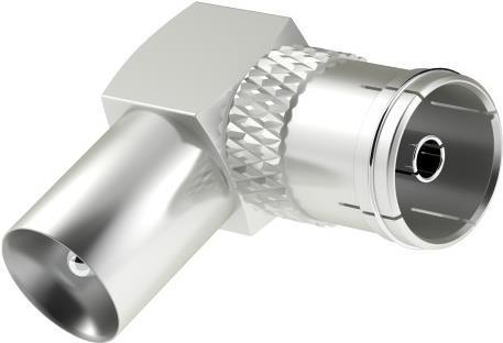 Immagine prodotto Hama Adattatore per antenna, spina coassiale - accoppiamento coassiale, 90°. (Cavi antenna)