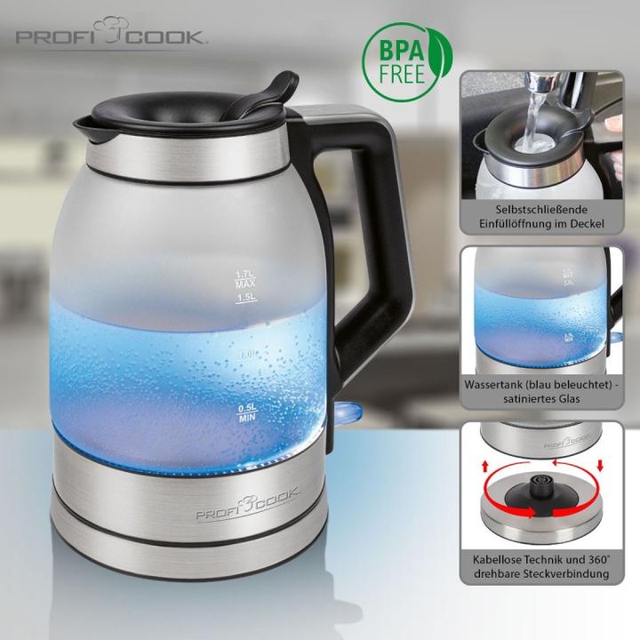 Actual product image Proficook PCWKS 1215 G Glass water boiler (1.70 l)