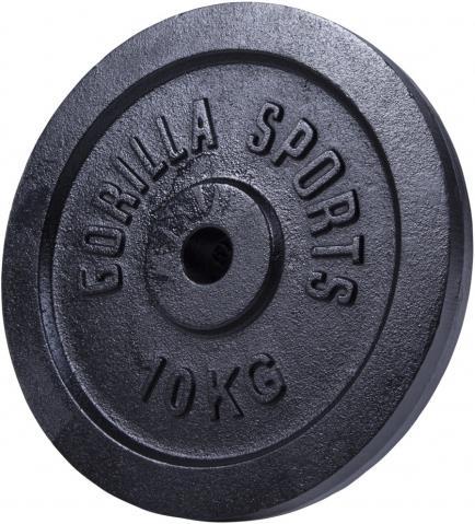 Image du produit Gorilla Sports Plaque de poids en fonte noire 1,25-15 KG (1 x 10 kg)