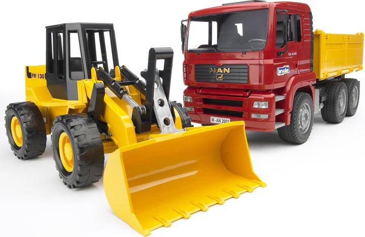 Actual product image Bruder Man dump truck with articulated wheel loader