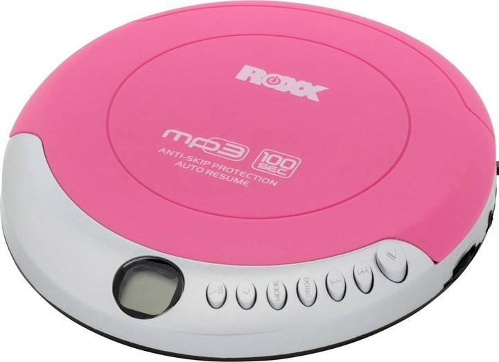 Roxx PCD 501 pink Tragbarer CD-Player CD, CD-R, CD-RW, MP3 Pink, Silber
