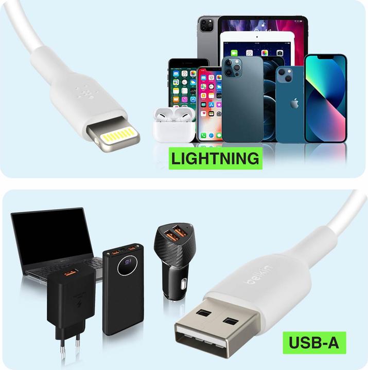 Actual product image Belkin Boost Charge USB-A - Lightning (0.15 m, USB 2.0)
