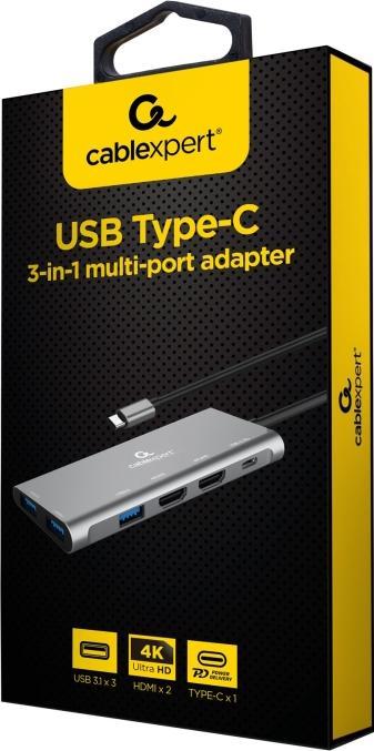 Actual product image Gembird Multi Port Adapter (USB-C, 6 Ports)