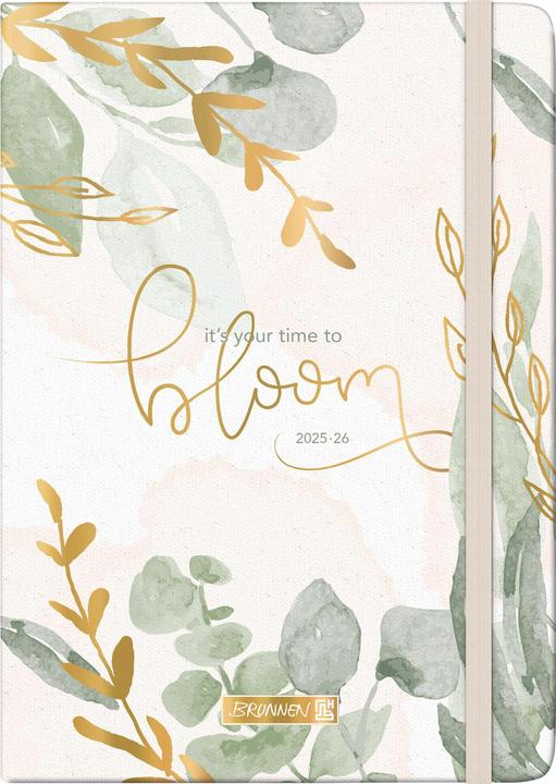 Produktbild BRUNNEN Schlerkalender (2025/2026) 'Bloom', 2 Seiten = 1 Woche, A5, 208 Seiten, Textil-Einband (A5, Englisch, Niederländisch)