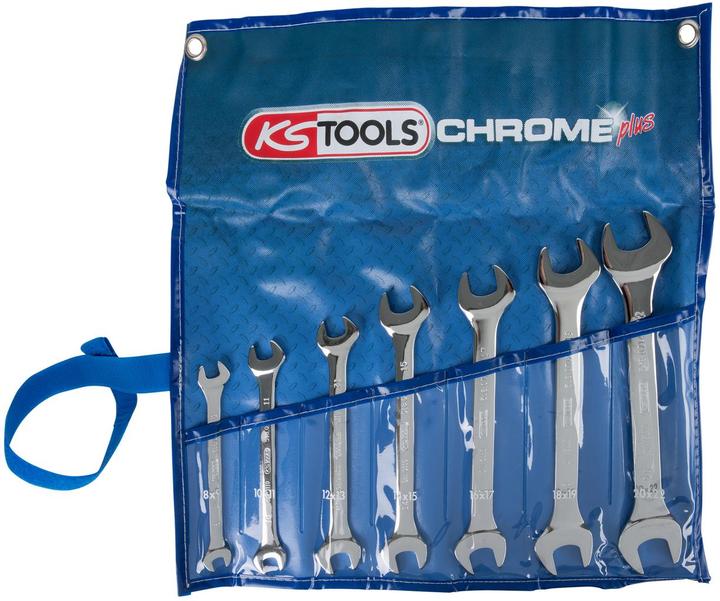 Actual product image KS Tools CHROMEplus double open-end wrench set (22 mm, 8 mm, 10 mm, 14 mm, 21 mm, 18 mm, 11 mm, 12 mm, 20 mm, 19 mm, 17 mm, 15 mm, 13 mm, 9 mm, 16 mm)