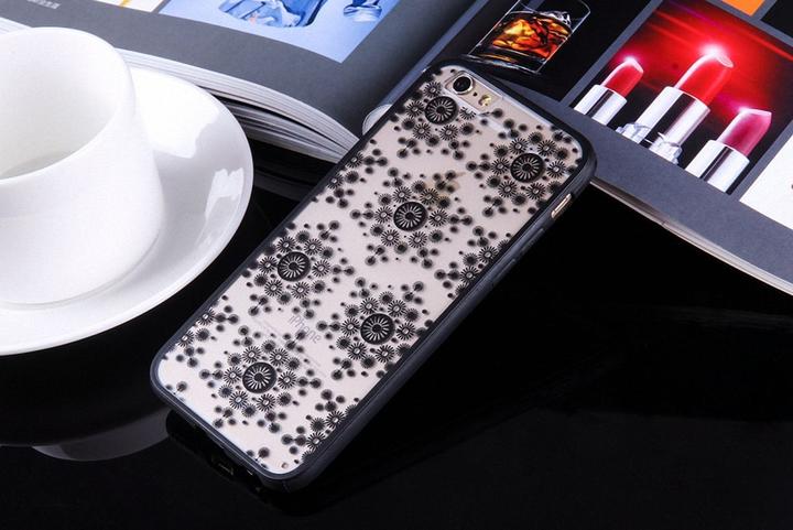 Actual product image König Design Huawei P9 Lite Mobile Case Mandala Case Cover Motif Flakes Black (Apple iPhone 14 Plus)