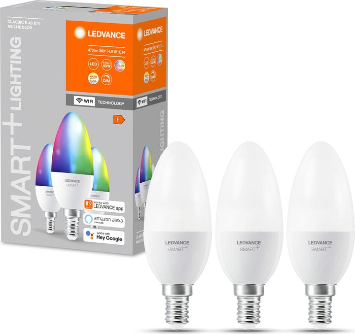 Image du produit Ledvance Bougie intelligente (E14, 4.90 W, 470 lm, 3 x, F)