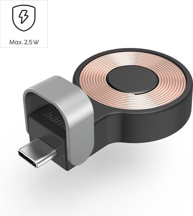 Produktbild Hama Apple Watch Ladegerät f. kabelloses Laden, USB-C-Ladestation magnetisch, SW (5 W)