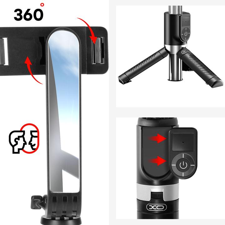 Immagine prodotto xO bastone per selfie Treppiede Bluetooth SS10 nero 80 cm