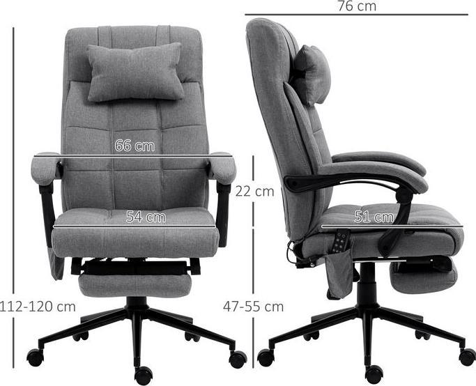 Image du produit Swisshandel24 Siège de bureau avec fonction massage, ergonomique, chauffage lombaire, repose-pieds, repose-tête